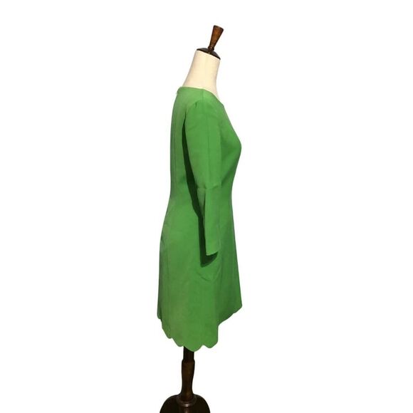 Cremieux Green Scalloped Hem A-Line Dress Size 4 - Picture 3 of 9
